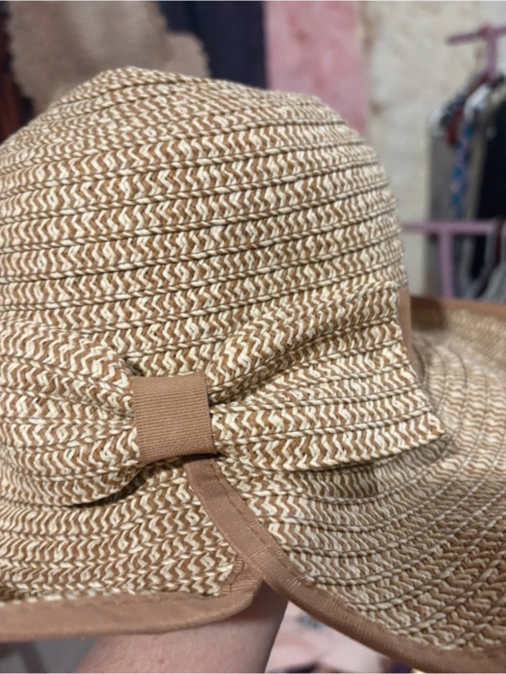San Diego Hat Company Natural Straw Sun Hat with Bow Trim - Picture 2 of 3